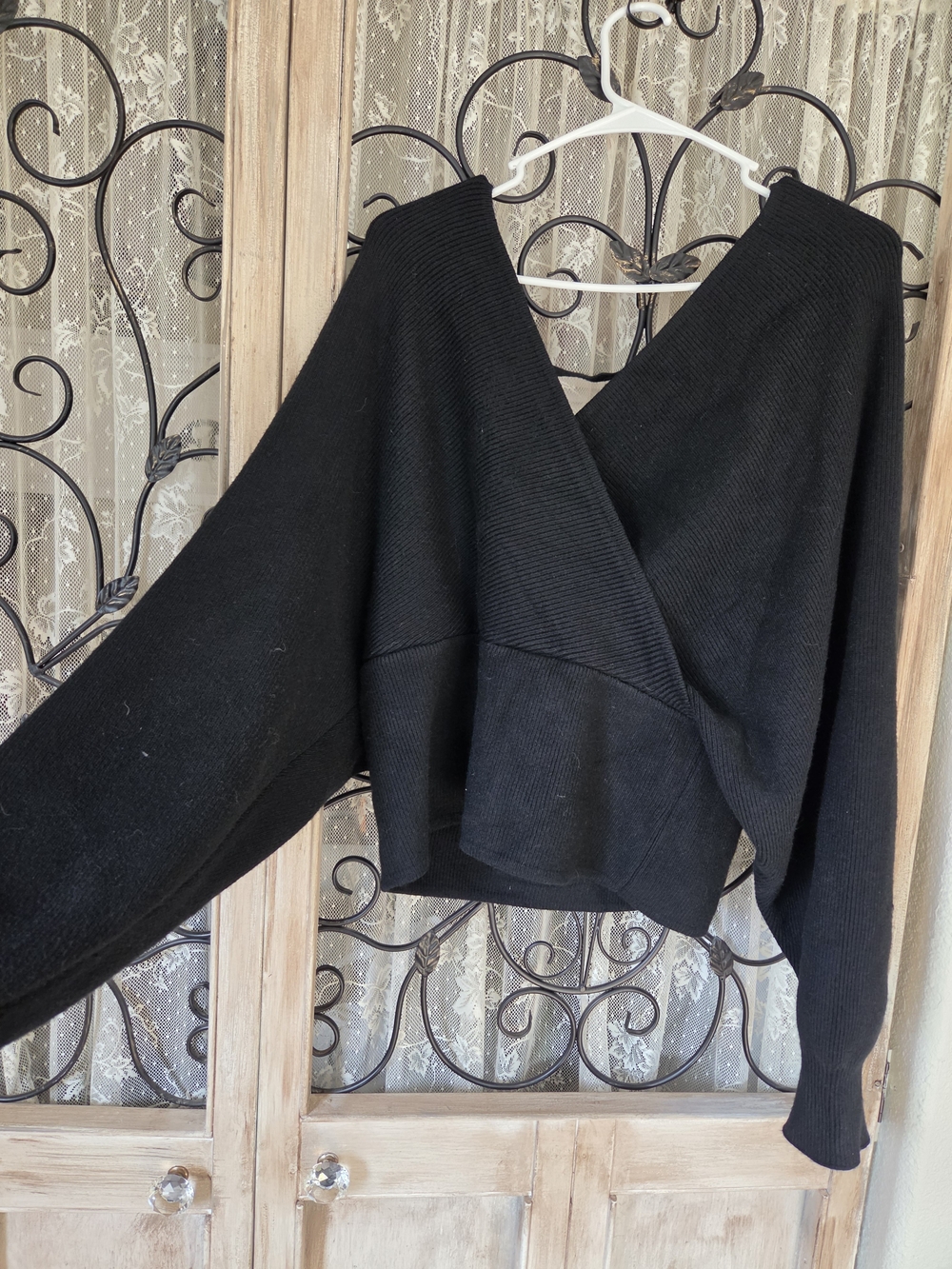 Plus size Ribbed Knit Wrap Style Sweater - Picture 3 of 4